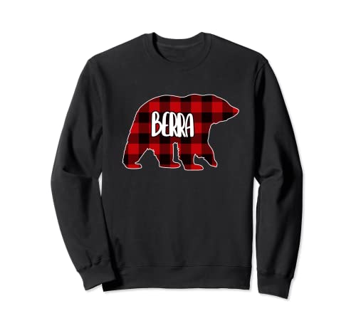 Berra Bear Custom Red Buffalo Plaid Christmas Pajama Sudadera