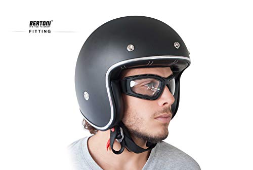 Bertoni F120 - Gafas fotosensibles para moto con cristales antivaho y goma elástica ajustable