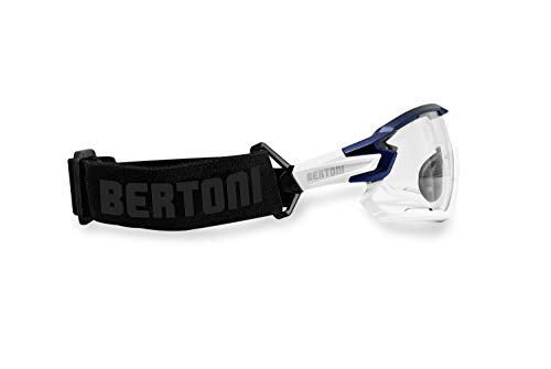 BERTONI Gafas Ciclismo Running MTB Esquí Tennis Padel Polaridas Fotocromaticas Mod. Quasar (Azul-Blanco/Fotocromaticas)