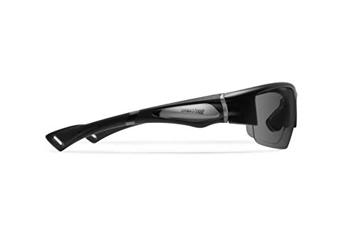 BERTONI Gafas de Sol Deportivas Fotocromaticas para Hombre Mujer Deporte Ciclismo Running Esqui MTB – Mod. 1001 (Negro - Lentes Fotocromáticas Polarizadas)