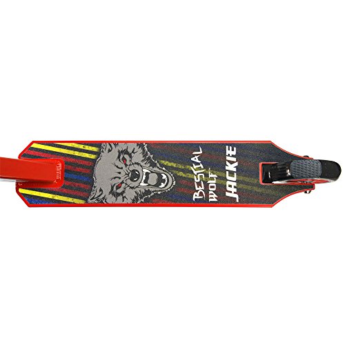 BESTIAL WOLF Jackie-Red Pro Scooter Freestyle Patinete Nivel Inciacion, hasta 10 años, Ideal para Hacer Trucos Profesionales Muy Resistente