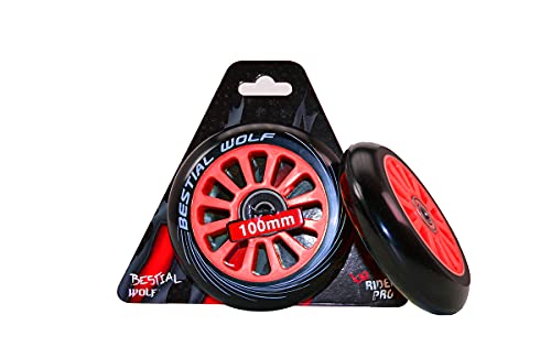 Bestial Wolf Pilot XX2 Pack Dos Ruedas Originales Diámetro 100 mm para Scooter Freestyle Roja