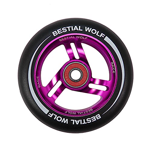 BESTIAL WOLF Rueda Race PU Color Negro y Core Rosa, Diámetro 110 mm