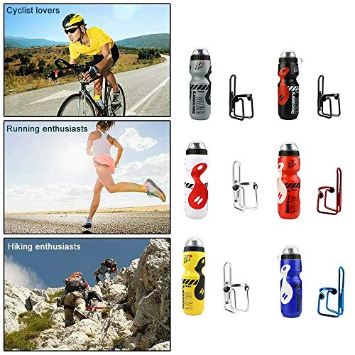 Bestine - Soporte para botella de agua con botella de agua para bicicleta de montaña, ciclismo, botella de agua y soporte para botella de agua, kit de jaula de plástico duradero y botella