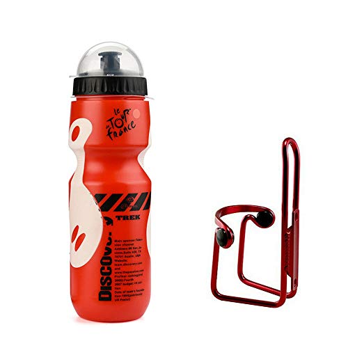 Bestine - Soporte para botella de agua con botella de agua para bicicleta de montaña, ciclismo, botella de agua y soporte para botella de agua, kit de jaula de plástico duradero y botella