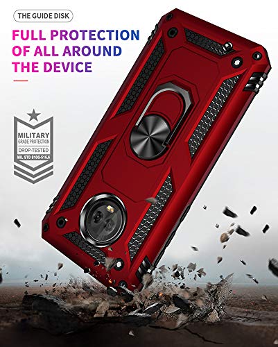 BestST Funda Motorola Moto G6 con Anillo Soporte, con HD Protectores de Pantalla, Rugged TPU y PC Cubierta de Doble Capa Hybrid Carcasa y 360 °Rotación Kickstand 2 en 1 Case. Rose-Oro