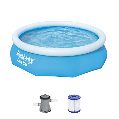 Bestway Fast Set Juego de Piscina con Bomba de Filtro, Azul, 305 x 76 cm