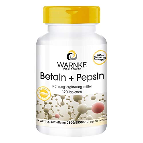 Betaína HCI + Pepsina – Altamente dosificada – 120 comprimidos