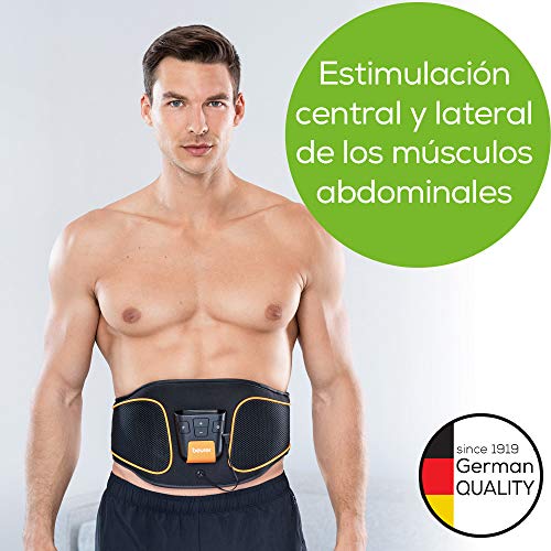 Beurer EM 37 Cinturón muscular abdominal, entrenamiento abdominal EMS, estimulación muscular para fortalecer y regenerar los músculos abdominales