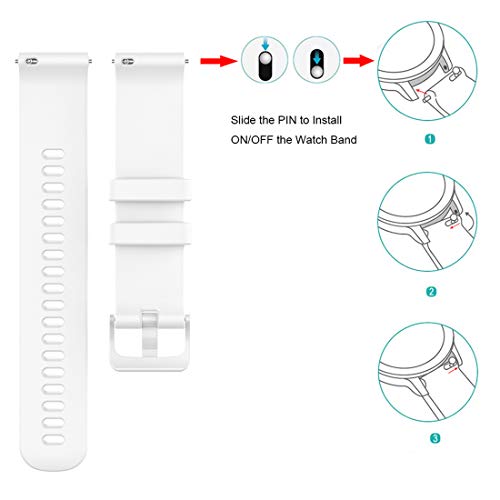 Bexido Correa compatible con Garmin Vivoactive 4S/Garmin Vivomove 3S, 18 mm de silicona de repuesto para Garmin Vivoactive 4S/Vivomove 3S