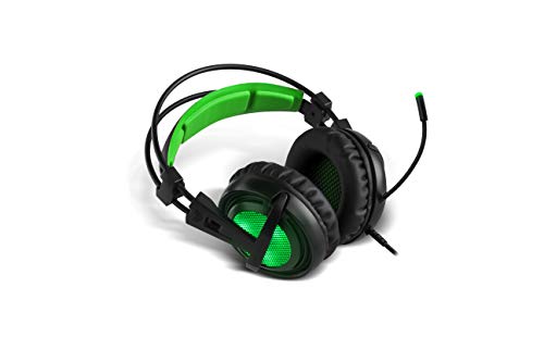 BG Xonar-X6 Binaural Diadema Negro, Verde - Auriculares con micrófono (Consola de Videojuegos + PC/Videojuegos, Binaural, Diadema, Negro, Verde, Verde, Imitación Piel)