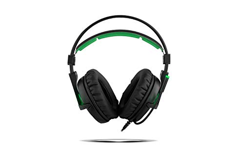 BG Xonar-X6 Binaural Diadema Negro, Verde - Auriculares con micrófono (Consola de Videojuegos + PC/Videojuegos, Binaural, Diadema, Negro, Verde, Verde, Imitación Piel)