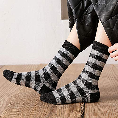 B/H Calcetines Basic Deporte，Calcetines de Lana Calcetines Gruesos de Tubo Medio de Mujer más Gruesos, Calcetines de Tubo Medio otoño e Invierno-g8 par_Un tamaño，Calcetines de Lana