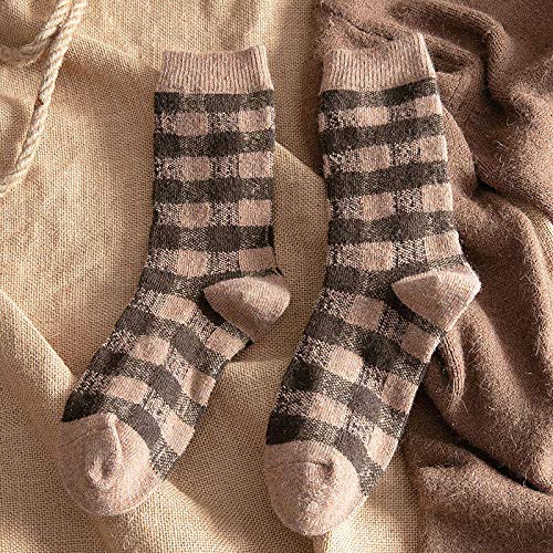 B/H Calcetines Basic Deporte，Calcetines de Lana Calcetines Gruesos de Tubo Medio de Mujer más Gruesos, Calcetines de Tubo Medio otoño e Invierno-g8 par_Un tamaño，Calcetines de Lana