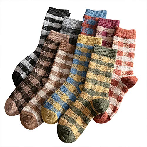 B/H Calcetines Basic Deporte，Calcetines de Lana Calcetines Gruesos de Tubo Medio de Mujer más Gruesos, Calcetines de Tubo Medio otoño e Invierno-g8 par_Un tamaño，Calcetines de Lana