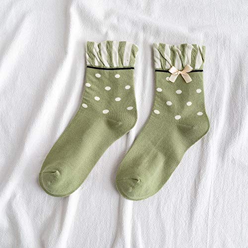 B/H Calcetines de Deporte Low，Calcetines de Mujer con Lazo japonés de Tubo Mediano, otoño e Invierno, Calcetines de algodón Coreano para Mujer, par_g8 par_One Size，Calcetines sin Rostro