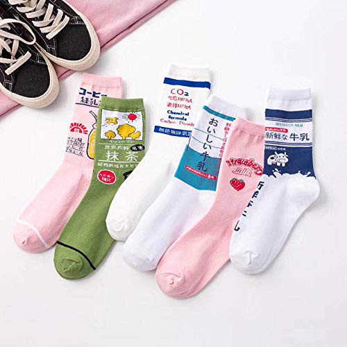 B/H Calcetines de Media Altura,Calcetines de patrón Divertido de Personalidad, Calcetines de Tubo de algodón japonés de Moda-g8 Pair_One Size,Calcetines de Running de Alta Elasticidad