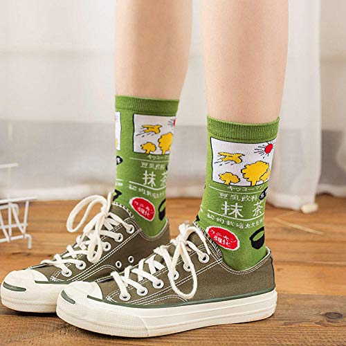B/H Calcetines de Media Altura,Calcetines de patrón Divertido de Personalidad, Calcetines de Tubo de algodón japonés de Moda-g8 Pair_One Size,Calcetines de Running de Alta Elasticidad