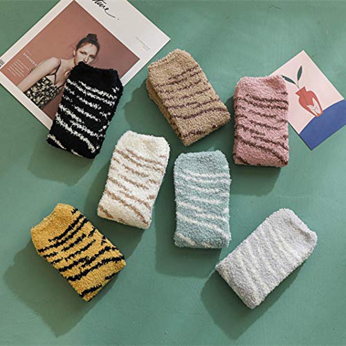 B/H Calcetines mullidos para Mujeres y niñas,Calcetines de Lana de Coral de Moda, Calcetines Gruesos y cálidos de otoño e Invierno para Damas-g8 Pair_One Size,Calcetines de Mujer de Belleza