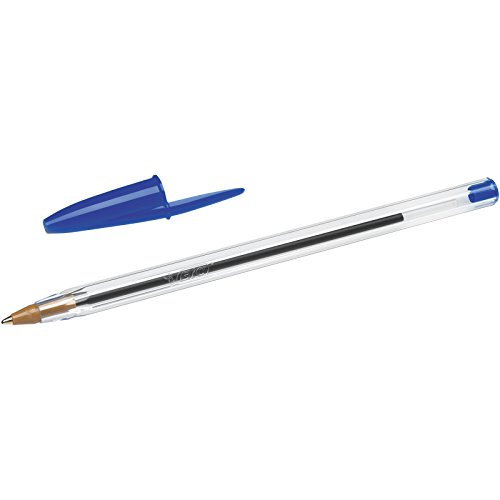BiC Cristal medium - Bolígrafo de punta redonda, color azul, pack de 4 unidades