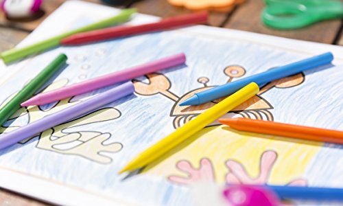 BIC Kids Plastidecor - Ceras para colorear, antimanchas para actividades creativas en casa y el colegio, blíster de 12 unidades, colores surtidos