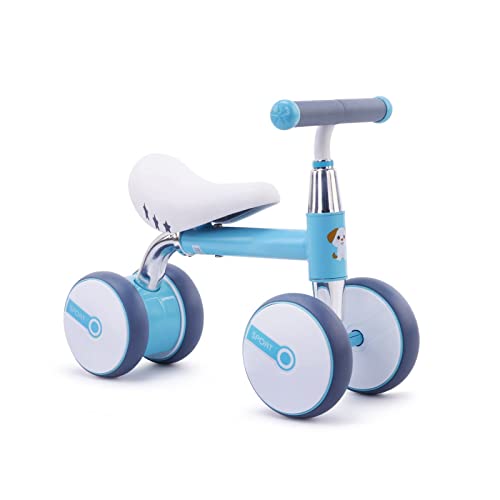 Bicicleta de Equilibrio para niños de 1 a 3 años, 4 Ruedas Bicicleta de Entrenamiento para bebés sin Pedal, Regalos de cumpleaños para niños y niñas (Azul)