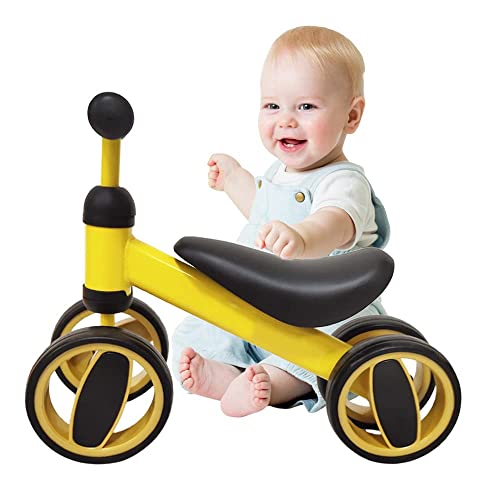 Bicicleta de Equilibrio para niños de 1 a 3 años Marco de Acero al Carbono Bicicleta de Entrenamiento para Caminar sin Pedal, Regalos de cumpleaños para niños y niñas (Amarillo)
