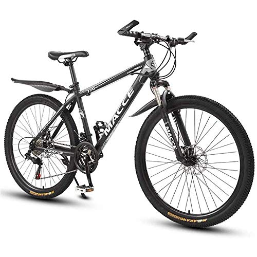 Bicicleta De Montaña De Bicicleta De Montaña, 26 Pulgadas De Damas/para Hombre MTB Bicicletas De Acero Al Carbono Ligero 21/24/27/30 Velocidades De Suspensión Delantera,Negro,21speed
