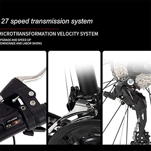 Bicicleta De Montaña De Bicicleta De Montaña, 26 Pulgadas De Damas/para Hombre MTB Bicicletas De Acero Al Carbono Ligero 21/24/27/30 Velocidades De Suspensión Delantera,Negro,21speed