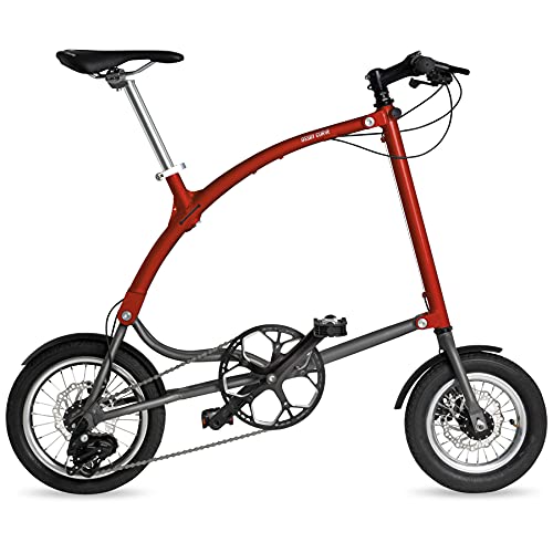 Bicicleta Plegable OSSBY Curve Eco ROJA - Bicicleta Urbana Plegable para Ciudad - 3 Velocidades - Rueda de 14" - Cuadro de Aluminio - Fabricada en España