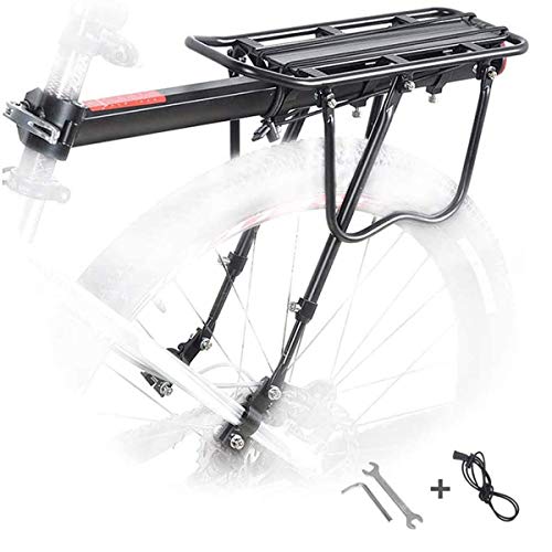 Bicicleta Portaequipajes,Ajustable Bicicleta Montaje Al Cuadro,portabicicletas De Aleación De Aluminio con Guardabarros,Alforjas De 70 Kg (B)