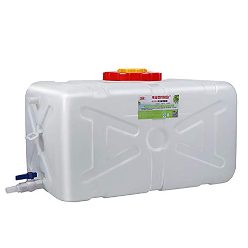 Bidones agua Hogar de la categoría alimenticia de almacenamiento de gran tanque exterior horizontal rectangular de plástico espesado con torres principales recipiente de agua blanca ( Size : 50L )