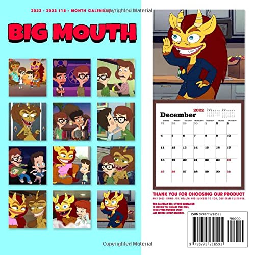 Big Mouth 2022 Calendar: Cartoon 2022 OFFICIAL calendar -Big Mouth Weekly & Monthly Planner with Notes Section for Alls Big Mouth Fans!-24 months ... 17X11" - Kalendar calendario calendrier. 3