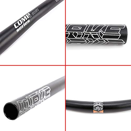 BIKECO Manillar de aleación de Aluminio para Bicicleta de montaña, diámetro de 31.8 mm, Barra de MTB de 780 mm de Ancho Extra Larga 780 mm (Negro 780 mm)