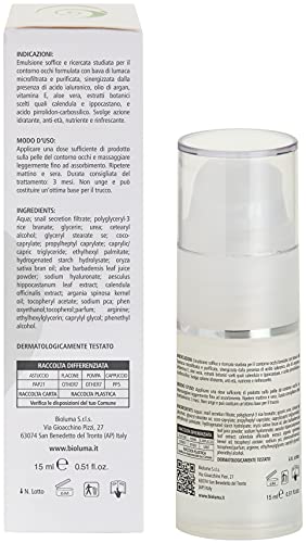 Bioluma Baba de Caracol Crema Contorno de Ojos Hidratante Nutritiva Antiedad con ácido Hialurónico Aceite de Argán Caléndula Aloe Vera Adyuvante Tratamiento Antiarrugas Ojeras Hombre Mujer 15ml