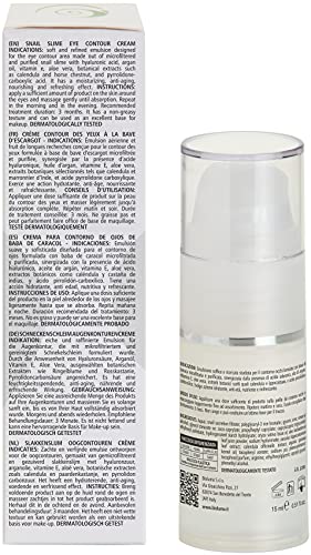 Bioluma Baba de Caracol Crema Contorno de Ojos Hidratante Nutritiva Antiedad con ácido Hialurónico Aceite de Argán Caléndula Aloe Vera Adyuvante Tratamiento Antiarrugas Ojeras Hombre Mujer 15ml