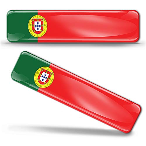 Biomar Labs 2 pcs 3D Gel Pegatinas Bandera Nacional Portugal Silicona Adhesivo Autos Coches Motos Ciclomotores Bicicletas Ordenador Portátil F 17