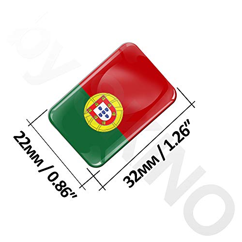 Biomar Labs® 2 pcs 3D Gel Pegatinas Bandera Nacional Portugal Silicona Adhesivo Autos Coches Motos Ciclomotores Bicicletas Ordenador Portátil F 30