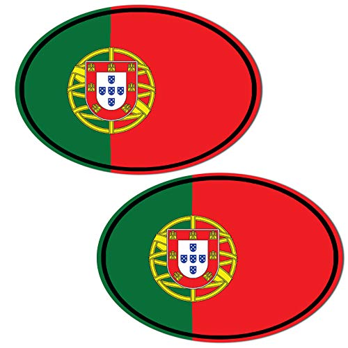 Biomar Labs® 2 pcs Pegatinas Bandera Nacional de Portugal Vinilo Adhesivo Autos Coche Motos Ciclomotores Bicicletas Ordenador Portátil B 208