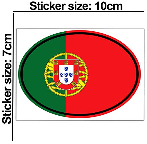 Biomar Labs® 2 pcs Pegatinas Bandera Nacional de Portugal Vinilo Adhesivo Autos Coche Motos Ciclomotores Bicicletas Ordenador Portátil B 208