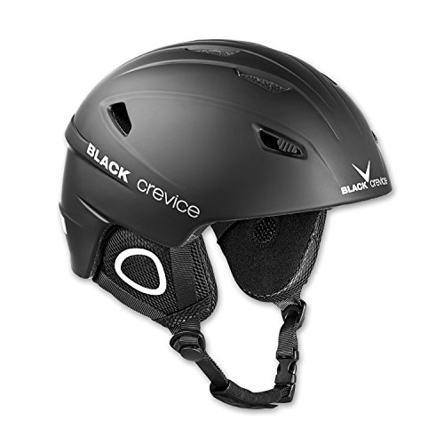 BLACK CREVICE Casco de esquí Kitzbühel I Casco de esquí de diseño Deportivo para Hombre y Mujer I Casco de esquí de policarbonato Transpirable I Talla Ajustable (XL, Negro)