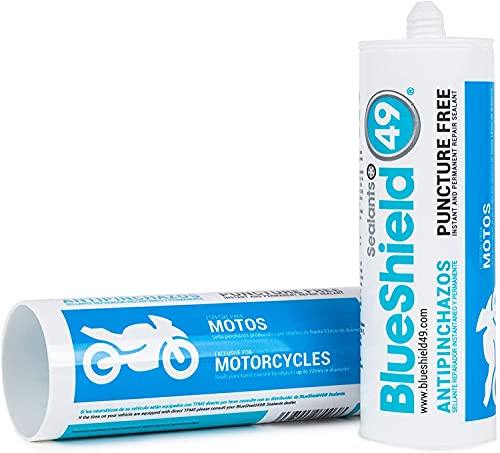 Blueshield 49 ® Sealants - Sellante antipinchazos para Motos - Preventivo y reparador - Acción Permanente instantánea - Fórmula patentada certificada en Laboratorio - Kit 2 monodosis de 160ml