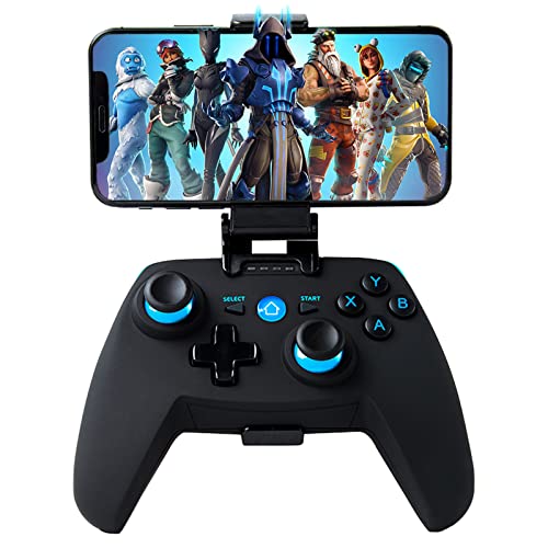 BMSARE Mando PC Windows, Bluetooth Inalámbrico Android Mando Móvil Game con Soporte Retráctil, 2,4G Inalámbrico Mando Joystick Gamepad PC Windows 11 10 8 7/PS3/TV con Doble Vibración