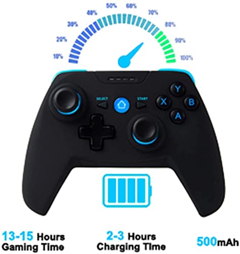 BMSARE Mando PC Windows, Bluetooth Inalámbrico Android Mando Móvil Game con Soporte Retráctil, 2,4G Inalámbrico Mando Joystick Gamepad PC Windows 11 10 8 7/PS3/TV con Doble Vibración