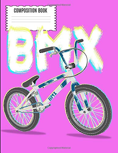 BMX Composition Book: Vintage 80s 90s BMX RACING Dirt Bike Wide Ruled Composition Book