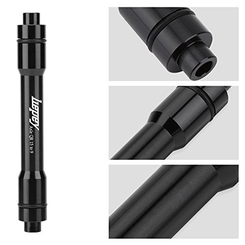 Bnineteenteam Adaptador de conversión de Eje de Tubo, bujes Delanteros de Bicicleta de montaña de aleación Negra, Eje de Tubo, Herramienta de Adaptador de conversión de 15 mm a 9 mm