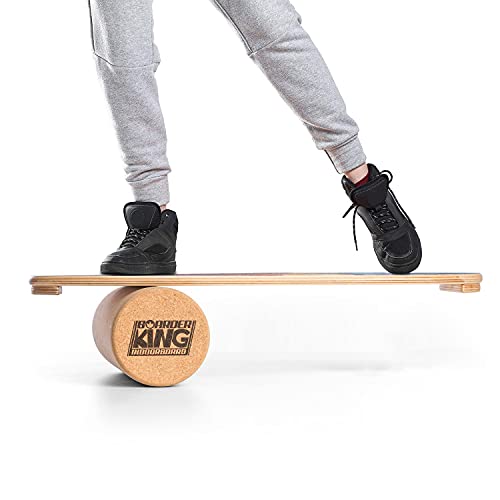 BoarderKING - Rodillo para tablas de equilibrio, Material corcho, También para masaje o fitness, Dimensiones 20 x 45 cm