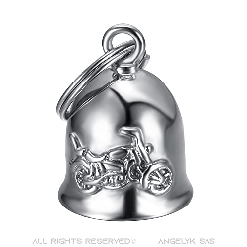 BOBIJOO Jewelry - Campanilla para moto con tapa, protector de acero inoxidable cromado