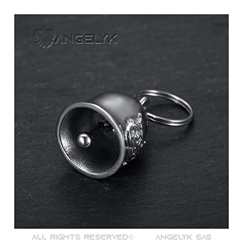 BOBIJOO Jewelry - Campanilla para moto con tapa, protector de acero inoxidable cromado