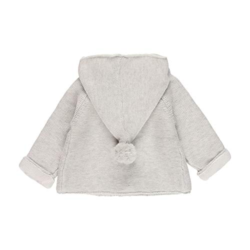 boboli - Chaqueta Tricotosa Bebé | con Capucha, Talla de 0 Meses | Chaqueta Entretiempo, 100% Algodón | Chaqueta Niña | Chaqueta Invierno | Unisex | Color Gris